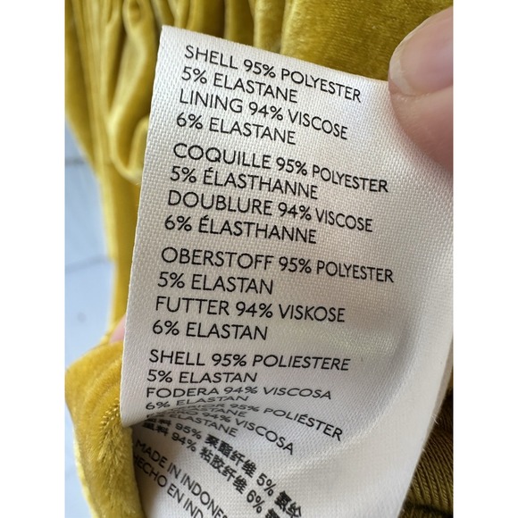 Free People Hold Me Square Neck Mustard Yellow Velvet‎ Blouse Top Size S - Picture 8 of 9